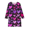 thumbnail image 3 of GERsome Girls Long Sleeve Dress Crewneck A Line Twirly Skater School Party Playful Print Dress 4-14 Years, 3 of 4