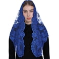 thumbnail image 3 of Triangle Catholic Chapel Mantilla Veils - Short Camellia Embroidery Latin Mass Scarf Church Lace Veil with Gift Box, 3 of 6