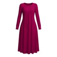 thumbnail image 7 of Omexry Work Dresses for Women Women's Fashion And Leisure Splicing Long Sleeve Round Neck Loose And Comfortable Dress, 7 of 7