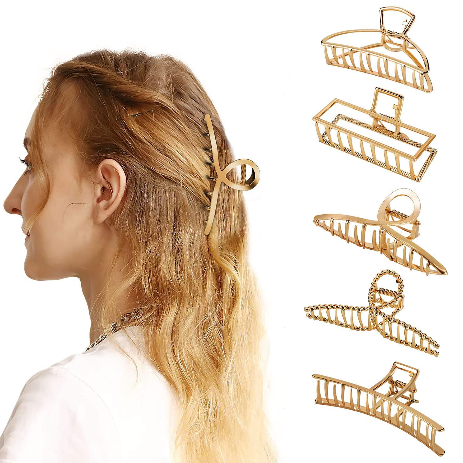 Women Large Hair Claw Clip Hollow Large Hair Accessories Hairpin for Shower WE 