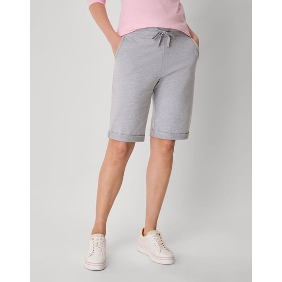 Hanes Women's French Terry Bermuda Shorts, 11" Light Steel M