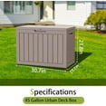 thumbnail image 5 of LOJIAWOWE 45 Gallon Outdoor Deck Box, Lockable Waterproof Storage Box for Patio Cushions & Garden Tools, Weatherproof Deck Storage Container with Tool-Free Assembly (Light Brown), 5 of 7