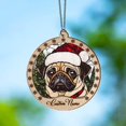 thumbnail image 5 of Customized Pug Stained Glass Sun Catcher, Pug Ornament, Pug Christmas Keepsake, Pug Christmas Hanging Decor. oULaYN (Pug 9), 5 of 5
