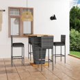 thumbnail image 1 of vidaXL 5 Piece Garden Bar Set with Cushions Poly Rattan Grey, 1 of 5