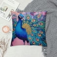 thumbnail image 2 of JEUXUS  Throw Pillow Covers Watercolor Peacock Art Peacock Pillow Cases  Waist Lumbar Cushion Cover Sofa Home Decorative Rectangle, 2 of 5