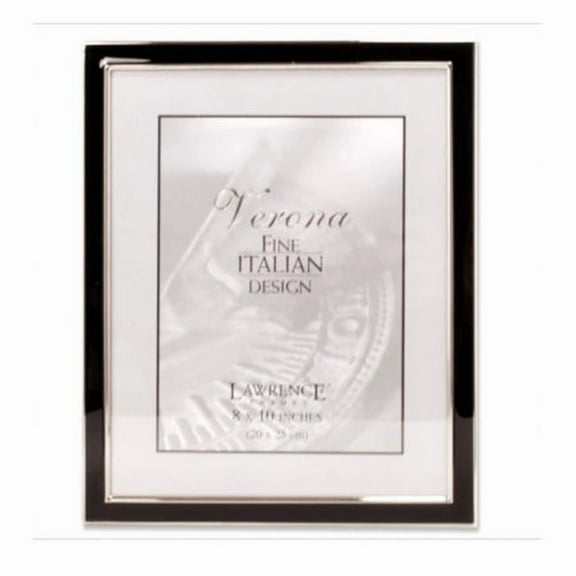 Lawrence Frames  Lawrence Frames Silver Plated 8x10 Metal with Black Enamel Picture Frame