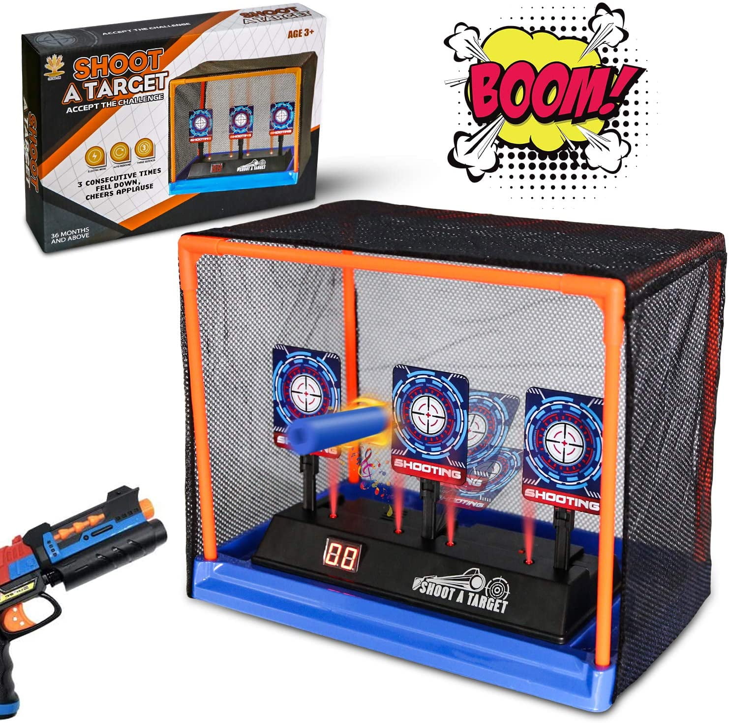 Electric Scoring Auto Reset Shooting Digital Target for Game Gun Toy Kids Gift U 
