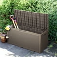 thumbnail image 2 of Devoko 100 Gallon Outdoor Patio Box Deck Plastic Resin Lockable Storage Box, Brown, 2 of 7