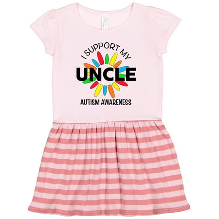 

Inktastic I Support My Uncle Autism Awareness Gift Toddler Girl Dress