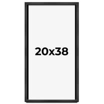 20x38 Frame Black Charcoal Grey Wood Textured Picture Frame | 0.75 Inch Moulding Width | Gunmetal
