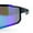 Black Green - Green Mirror, variant on Boys Color Mirror 90s Shield Rimless Wrap Sport Plastic Sunglasses Black Orange - Blue Mirror