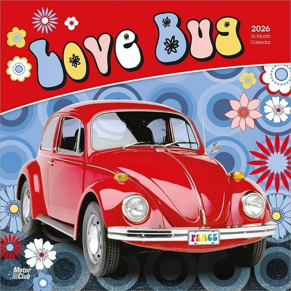 Love Bug 2026 12 X 24 Inch (Hanging) Monthly Square Wall Calendar Plastic-Free, (Paperback)