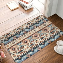 DouZhe Doormat Non-Slip Washable Floor Mat, Indoor Area Rug Vintage Aztec Boho Tribe Style Pattern Carpet, 24x16 inches