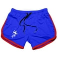 thumbnail image 3 of DeHolifer Men's Sports Shorts Breathable Running Fitness Drawstring Training Palm Tree Print Cropped Shorts Blue XL, 3 of 3