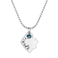 thumbnail image 4 of Collar con forma de corazón roto y bordado, "Mi mejor amiga para siempre" y colgante de cristal rojo y azul con incrustaciones (XL1549), 4 of 5