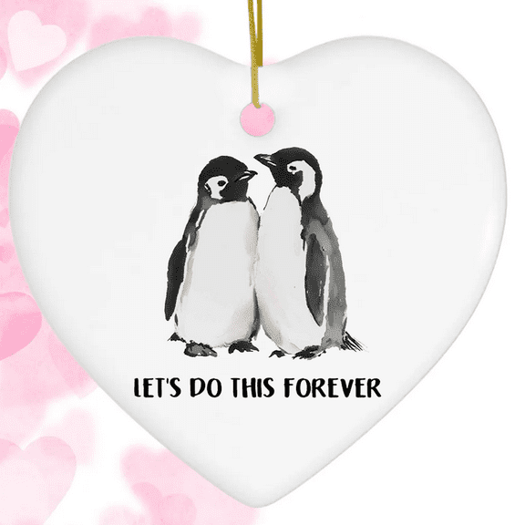 Ceramic Heart Christmas Ornament, Thoughtful Holiday Gift for Boyfriend Girlfriend & Husband/Wife, Cute Love Keepsake for Christmas Tree