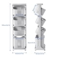 thumbnail image 2 of Floseru Laundry Basket Cart 4 Tier, Rolling Hamper with Universal Wheels, Detachable Bottom Basket, for Bedroom Bathroom Dorm, 17 x 13 x 55 Inch, 2 of 10