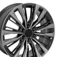 thumbnail image 5 of OE Wheels CA93 22 Inch Rims Fit Escalade-V Series Style 6x139.7 22x9 Gloss Gunmetal with Polished Face - Hollander 4869 (Set of 4), 5 of 5