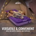 thumbnail image 4 of Pittman Outdoors Kids Air Mattress, 74" x 30" Inflatable Bed with Pump & Backpack, Purple, 4 of 5