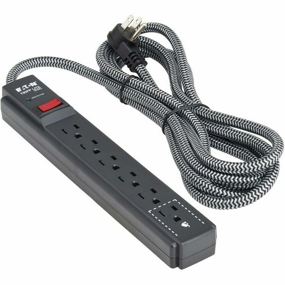 Eaton Tripp Lite Series Protect It! 6-Outlet Surge Protector, 5-15R Outlets, 1200 Joules, 20 ft. (6.1 m) Braided Cord, Black
