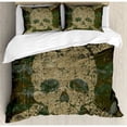 thumbnail image 3 of Ambesonne Camo Military Texture with Skull and Crossbones Aged Rusty Soldier Grunge Style Duvet Cover Set, 3 of 3