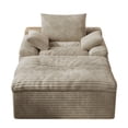 thumbnail image 4 of Leumius Oversized Chaise Lounge Chair Indoor,Corduroy Upholstered Sofa Bed with Deep Seat,Cozy Lounge Chair Sleeper Sofa for Living Room,Bedroom,No Assembly Required,Camel, 4 of 5