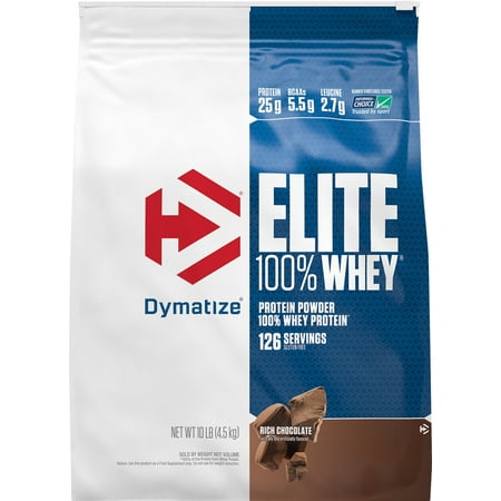 Dymatize Elite 100% Whey Protein Powder, Rich Chocolate, 10 lb