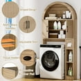 thumbnail image 4 of Over The Toilet Storage Cabinet, Bathroom Shelf Organizer Freestanding, Bathroom Arch Cabinet Over Toilet with Toilet Paper Holder and Anti-Tipping Device, Wood, 4 of 8