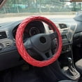 thumbnail image 3 of EING Steering Wheel Cover Leather Crystal Bling Anti-Slip Auto Car Steering Wheel Case Universal for 15 inch,Red, 3 of 6