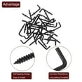 thumbnail image 4 of 150 Pack L Shape Hooks, 1/2 Inch Right Angle Screw Hooks for Hanging, Black, 4 of 7