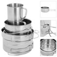thumbnail image 2 of Juego de 8 Uds de utensilios de cocina de acero inoxidable para barbacoa, utensilios de cocina para acampar, cuenco para Picnic, olla y sartén, 2 of 8