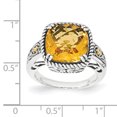 thumbnail image 4 of Shey Couture Sterling Silver with 14K Accent Antiqued Cushion Citrine Ring QTC1445, 4 of 5