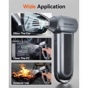 WOLFBOX Electric Air Duster,150000 RPM Super Power Cordless Compressed Air Duster Mini Blower for Keyboard,PC,Home Cleaning Outdoor,Car Cleaning,Black