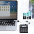 thumbnail image 4 of Cargador de batería inteligente Bsvklp con 4 ranuras pantalla LCD USB para batería AA AAA 26500, 4 of 9
