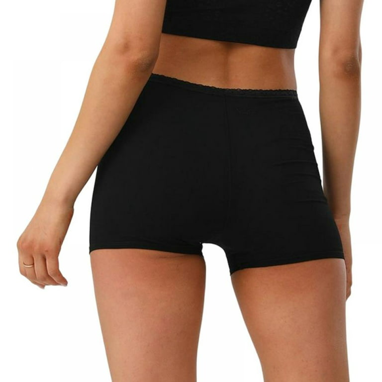 wirarpa Women's Cotton Boxer Briefs Underwear Boy Shorts 3 Inseam 4 Pack  Black Small at  Women's Clothing store