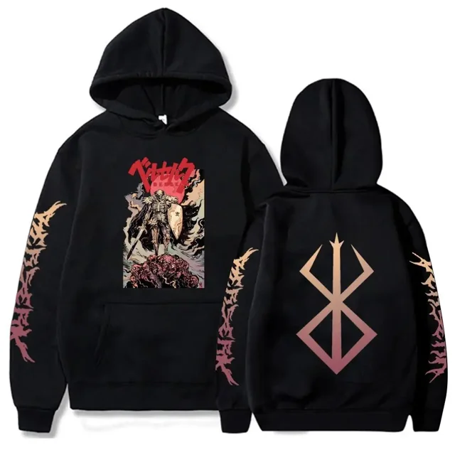 Berserk Guts-sudaderas con capucha para hombre y mujer, ropa de calle de manga larga con estampado gráfico, sudaderas de Manga de estilo japonés, ropa suave holgada de lana