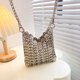 thumbnail image 1 of Bolso de mujer Bolso de mano de metal de diseñador de lujo Bolso de compras plateado de gran capacidad FLhrweasw Nuevo, 1 of 8