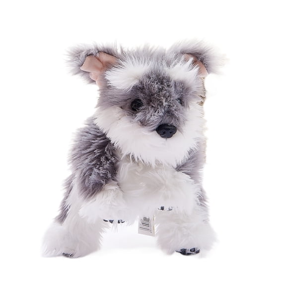 12Inch Cartoon Simulation Schnauzer Plush Toy, Little Dog Doll, Children's Comforting Stuffed Animal, Girl's Birthday Gift