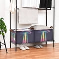 thumbnail image 3 of Yayeee Foldable Storage Basket for Shelves with Handles Waterproof Cloth Bins, Purple UFO, 3 of 7
