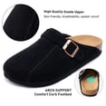 thumbnail image 4 of Ecetana Womens Suede Clogs Comfort Slip-On Mules with Adjustable Buckle Strap Indoor Outdoor Sandals, 4 of 7
