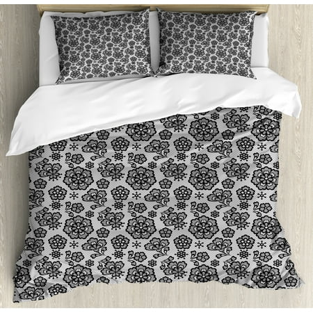 Black And White King Size Duvet Cover Set Lacework Patterned Black And White King Size Duvet Cover Set Lacework Patterned Background With Monochrome Paisley