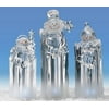 Pack of 6 Icy Crystal LED Lighted Snowman Ice Cube Christmas Figures