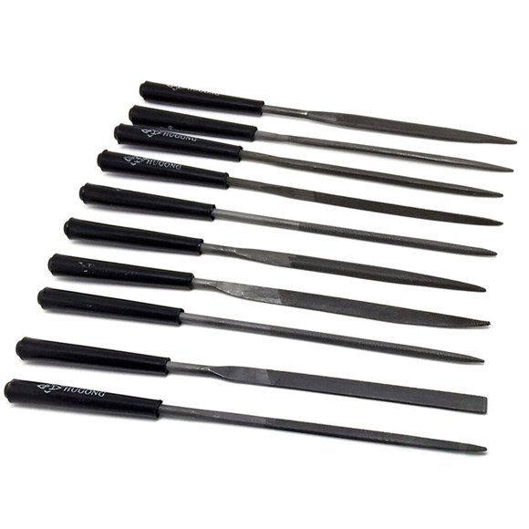 Muspor 10-Piece Guitar Fret File Set for Precision Repair and Maintenance of Guitars, Ukuleles, and Banjos