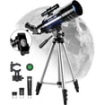 thumbnail image 3 of ESSLNB Telescopios para astronomía para adultos y niños, telescopios astronómicos de 70 mm con lente Barlow 3X, filtro lunar, lente totalmente recubierta, adaptador de teléfono y trípode de 51,6 pulga, 3 of 4