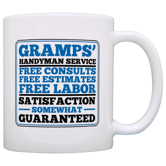 ThisWear Grandpa Gramps Handyman Service Fathers Day 11 ounce 2 Pack Coffee Mugs