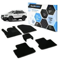 CLIM ART All-Weather Car Floor Mats Compatible with Jeep Cherokee 2019-2023, Custom-Fit Heavy-Duty Floor Liners for Cars & SUVs, Car Accessories for Men & Women, Black - FL011318031