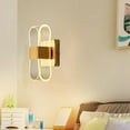 thumbnail image 4 of Aplique de pared acrílico LED moderno, lámpara de pared regulable para dormitorio, pasillo, escaleras, baño, accesorio de iluminación interior, lámpar , Líneas de Líneas de onda de oro, 4 of 8