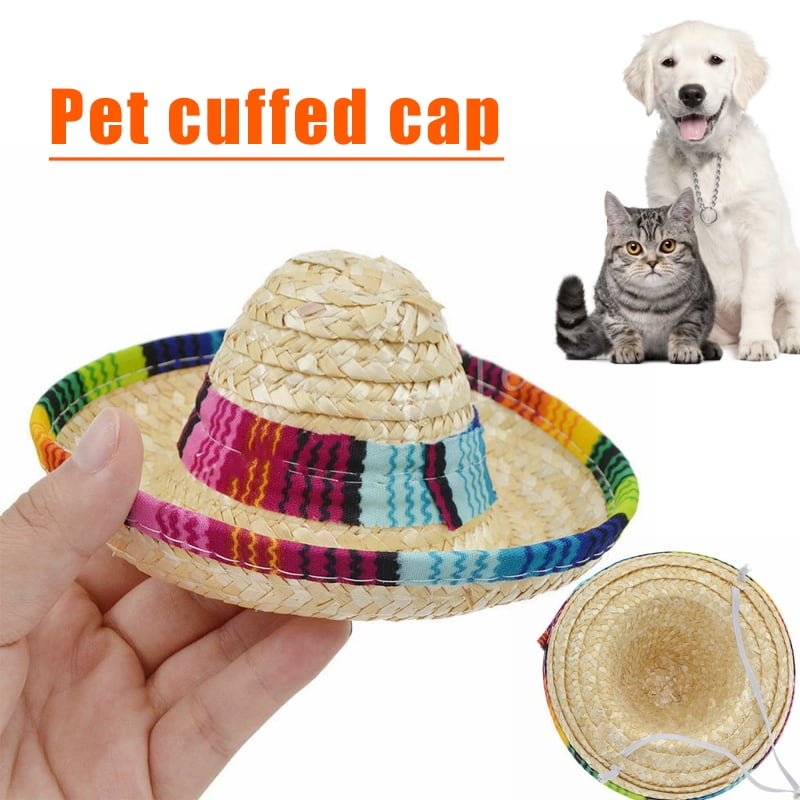 LYNN Multicolor Pet Sombrero Hat Dog Cat Cap Small Pet Outdoor Costume Head Wear Decoration