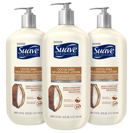 (3 pack) (3 Pack) Suave Skin Solutions Body Lotion Cocoa Butter and Shea 32 oz