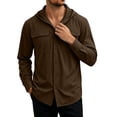 thumbnail image 4 of Yusimy Men's Solid Quick Dry Hooded Top with Pocket Long Sleeve Breathable UV Sun Protection Sports Shirt Casual Outdoor for Hiking, 4 of 7
